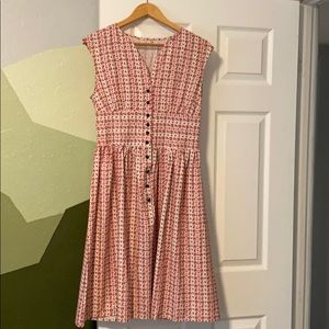 Floral, cap sleeved swing dress